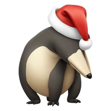 Anteater with Santa hat sticker