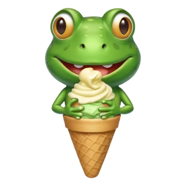 dondurma yiyen kurbağa sticker