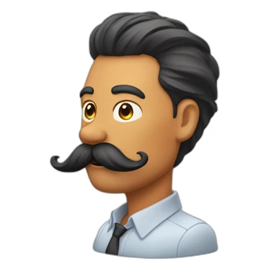 Un homme noir cheveux roux et grande moustache qui fait coucou sticker