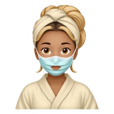Girl with skin care face mask on and in a robe sticker