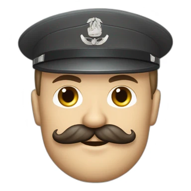 Un soldat allemand ayant une moustache rectangulaire et les cheveux plaqués en une raie  sticker