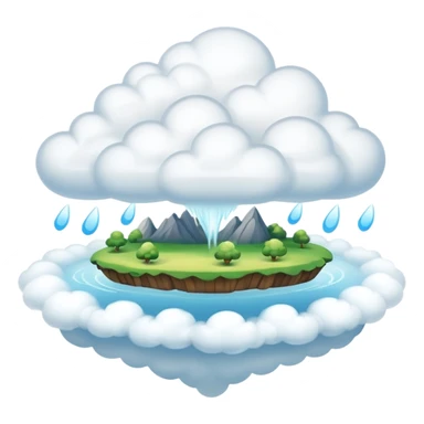 Flying Island, cloud around sticker