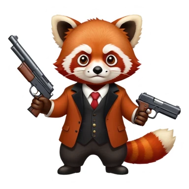 Gangster red panda holding a gun  sticker