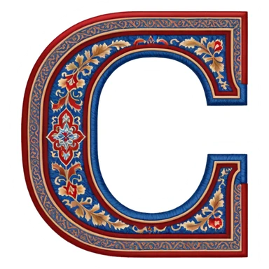  letter c made out of persian carpet texture sticker