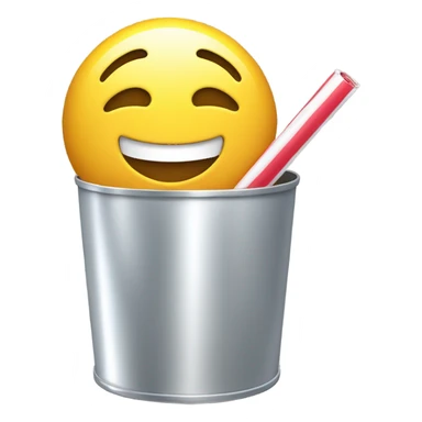 smiling emoji with eyes closed holding tin foil and a straw sticker