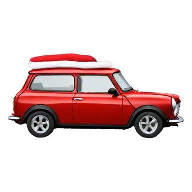 Red Mini Cooper Clubman with lots of Christmas decorations sticker