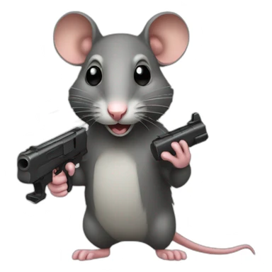 Rat avec un pistolet sticker