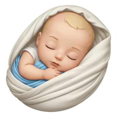 A new born baby boy wrapped in a swaddle sticker