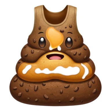 Poop wearing a tank top sticker