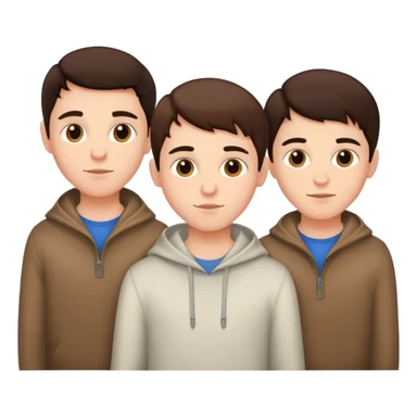 Three young  brunette brothers  sticker