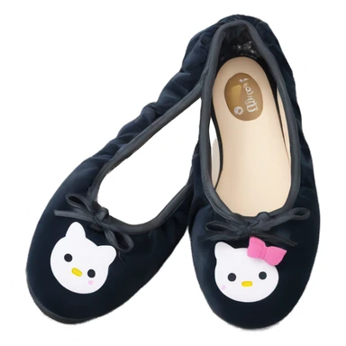 Chaussons ballerines isotoner avec noeud pour femme en tissu semelle du dessous en cuir  sticker