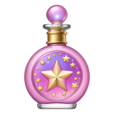 Create small pink perfume and Sol de janeiro inscriptions and small stars sticker