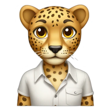 cheetah wearing a shirt sticker