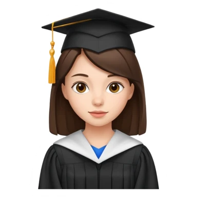 young brunette girl university graduate sticker