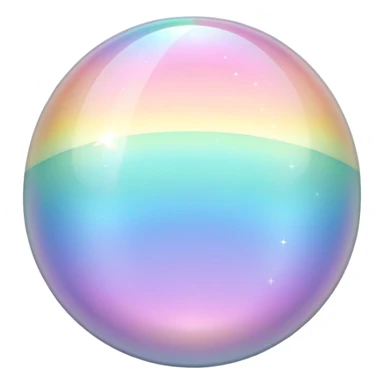 Pastel iridescent rainbow crystal crescent half orb sticker