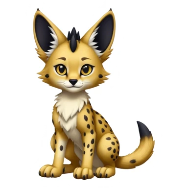 Epic Cute Dark Sergal-Serval-Vernid full body sticker