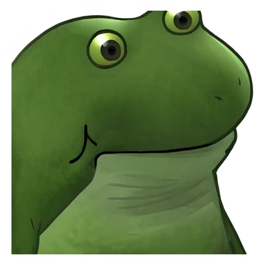 boneca, cute doll, green bufo frog meme style, simple, expressive, no text sticker