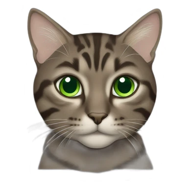 Dark brown tabby cat with Green eyes sticker