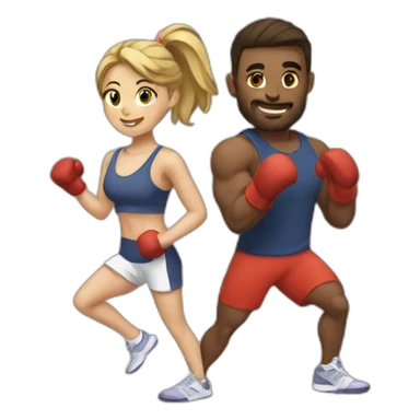 couple training together sticker