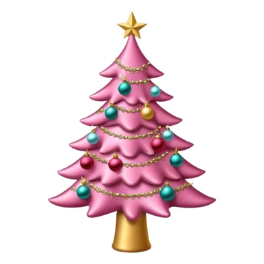 Make a pink Christmas tree sticker