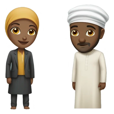 African Muslimah and Desi Muslim man sticker
