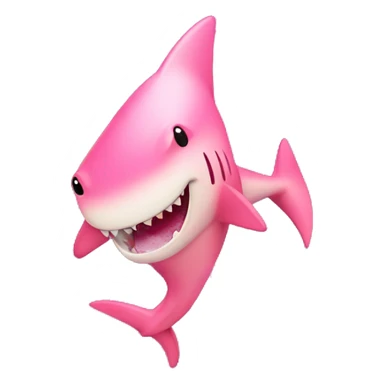 a pink shark breathing fire sticker