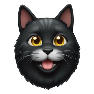 apple iphone emoji black cat happy sticker