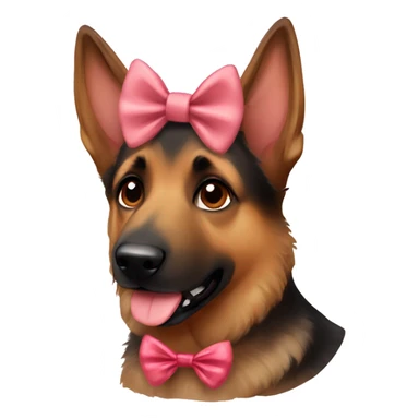 Girl brown German shepherd dog with bow on head sticker
