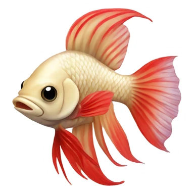 Beige betta fish with red short fins  sticker