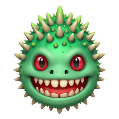 poisonous mushroom monster portrait, head and shoulders only, toxic green glow, scary grin, spiky mushroom head, 3D cartoon, mobile game icon style, clean background, no text, no watermark

 sticker
