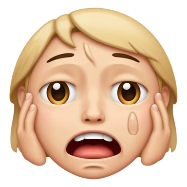 make a super sad face that its crying so hard that his mouth is super wide a normal emoji sticker