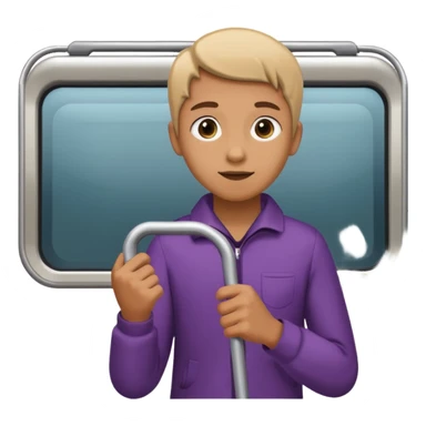 Rider holding grab bar,Metro Riders, inside metro train, no transparent, with background,full image , negative transparent. sticker