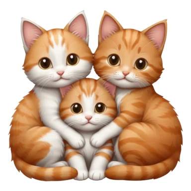 6 tiny kittens cuddling together all different colours, the first one is grey and white, the second is ginger and white and the third is brown tabby and white sticker