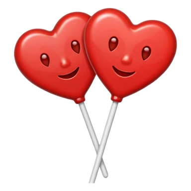 red heart-shaped lollipop on a stick sticker