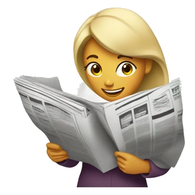 woman reading newpaper sticker