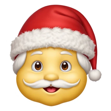 :noel: from jeuxvideo.com: A yellow small smiling face wearing a red Santa hat with a pompom, rosy cheeks and twinkling eyes, conveying a warm, festive vibe. It should be a trolling smile. Like kappa. sticker