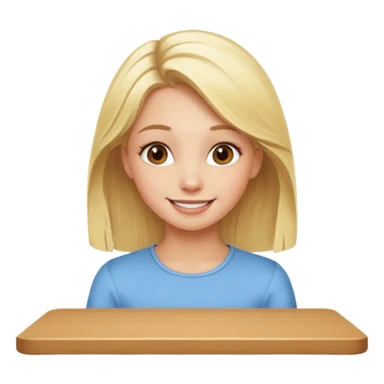 happy blonde Girl under the table sticker