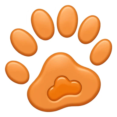 a very light pale pastel orange #ffbe8c pawprint sticker