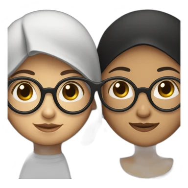the boy with the black shirtand wear glasses and the girl with black hijab sticker