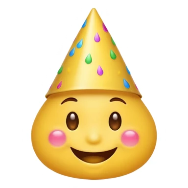 Emoji souriant avec goutte de sueur avec chapeau d"anniversaire  sticker