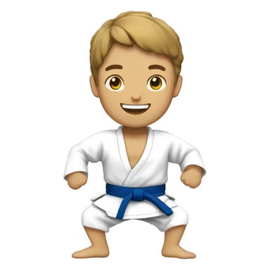 happy judoka with white judogi sticker