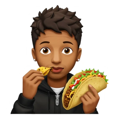 the rapper 21 savage eating a taco sticker