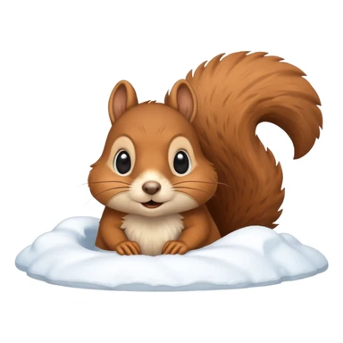 squirrel poking its head out of snow hill sticker