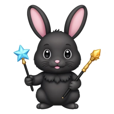 Black bunny with wand  sticker