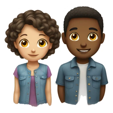 Girl and boy,best friends sticker