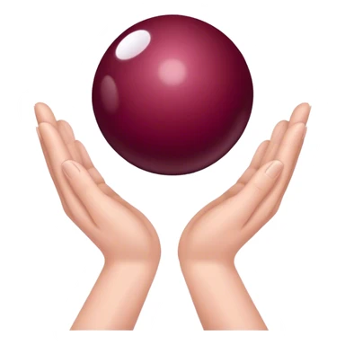 Burgundy color magic ball in your hands sticker