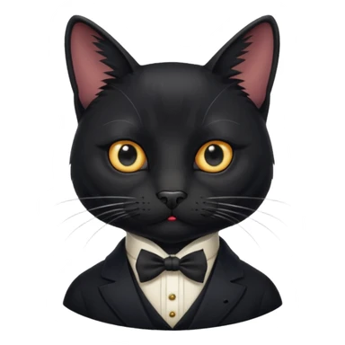 Gentleman black cat sticker