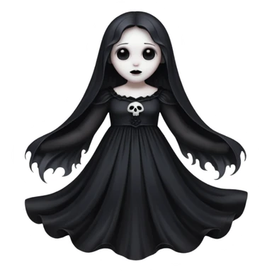 Dead ghost, black gothic style sticker