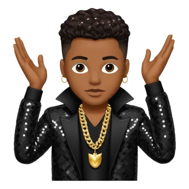 Donald DeVante Swing DeGrate from Jodeci/K-Ci & JoJo with dark brown, black sequin outfit sticker