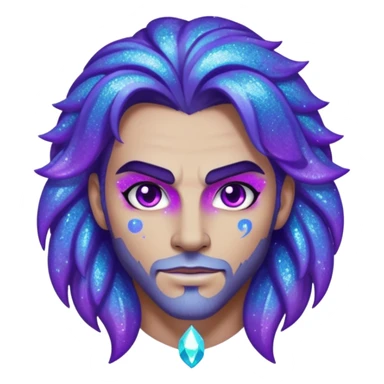 glitter purple and cian lobo sticker